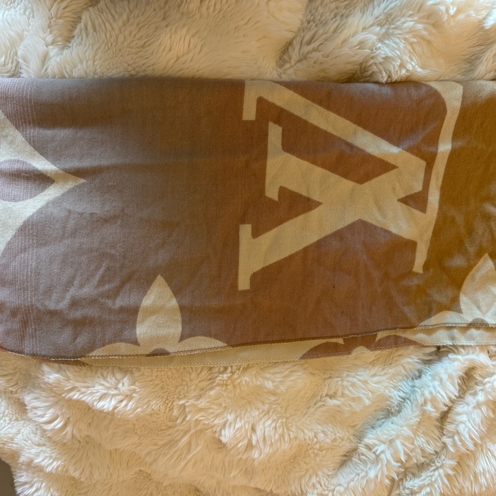 Louis Vuitton Beige and Pink Gradient Monogram Stole - Picture 7 of 9